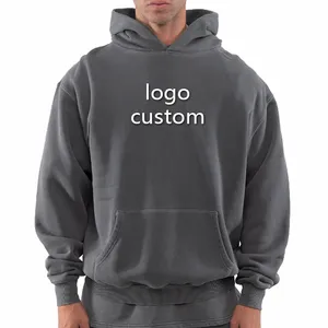 Pulover logo cetak kustom DIY kualitas tinggi hoodie sweatshirt pria sublimasi polos poliester 100% ukuran Amerika