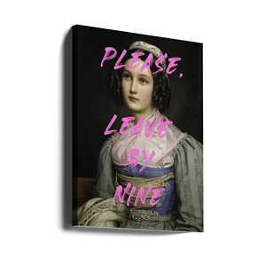 Motif de portrait de style design moderne 'Veuillez partir avant neuf heures' - Product Image 5