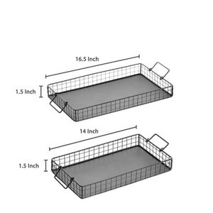 Étonnant plateau de service en métal avec poignée en forme de rectangle pour la maison et l'hôtel plateaux de service pour aliments et boissons - Product Image 5
