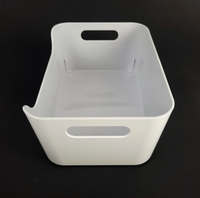 Nouvelle boîte de rangement minimaliste rectangulaire en PP blanc, durable et écologique, pour cuisine, bureau, évier, tiroir, armoire, ou comme boîte à collation de bureau.