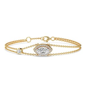 Bracelet double chaîne Halo coupe marquise - Product Image 1