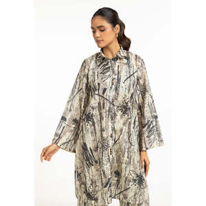 Conjunto Casual de Dos Piezas para Mujer, Color Marrón, Chifón, Primavera/Verano, Talla XS - Product Image 2