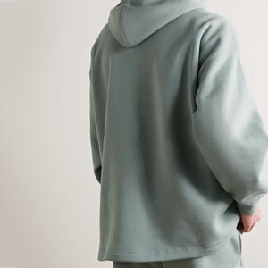 เสื้อมีฮู้ดคล้องไหล่ของผู้ชายผ้าฝ้ายผสมแนวสตรีทเสื้อแบบยั่งยืนป้องกันการหดตัว - Product Image 6