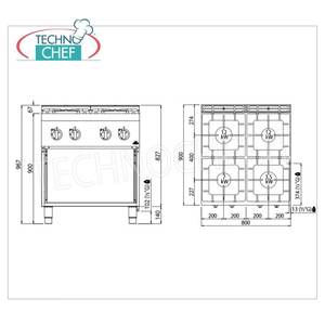Cocina de Gas de 4 Quemadores con Mueble Abierto - Product Image 1