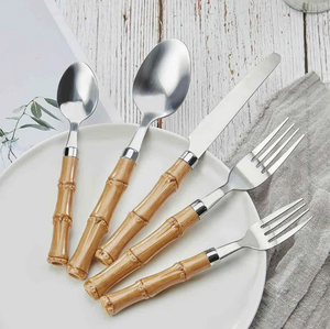 Meilleur et grand ensemble de couverts en acier inoxydable à manche solide couteau à dîner cuillère maison cuisine restaurant vaisselle décor d'événement de mariage - Product Image 2