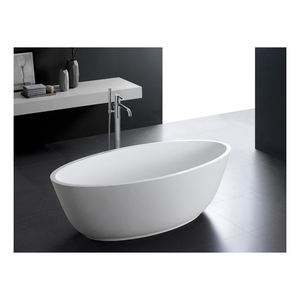 Égouttoir libre standard de baignoire de résine acrylique de surface solide en forme de bateau de vague d'hôtel luxueux populaire pour le style de trempage! - Product Image 2