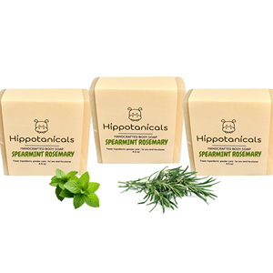Hippotanicals Barra de Loción Refrescante de Menta y Romero, Jabón Vegano de Proceso en Frío, Hidratante Natural Ecológico para Cuerpo, Todo Tipo de Piel, 12 - Product Image 1