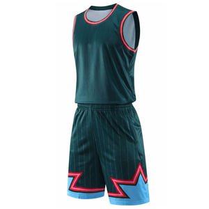 Tela cómoda transpirable Uniforme de baloncesto personalizado Tackle Twill Impresión Rib Cuello redondo Sin mangas Jersey de COSH - Product Image 5