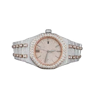 นาฬิกาผู้ชายผู้หญิงผู้ชายทำมือเพชรแบบฮิปฮอปเพชรใส VVS เพชร - Product Image 1
