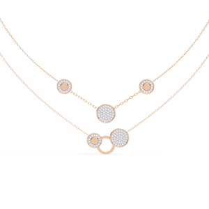 Ensemble de collier en diamant de laboratoire de forme ronde personnalisable, bijoux fins à porter pour les fêtes, de Mantra Diamond - Product Image 1
