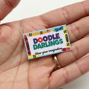 High-End Eco-Friendly Satin Damask Woven <b>Labels</b> <b>for</b> <b>Kids</b> Men's Women's <b>Clothing</b> Custom Logo Fully Customizable OEM/ODM Available - Product Image 1