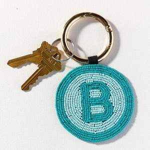 Porte-clés de broderie durable fait à la main de style classique avec des perles de rocaille personnalisées à motifs colorés - Product Image 1