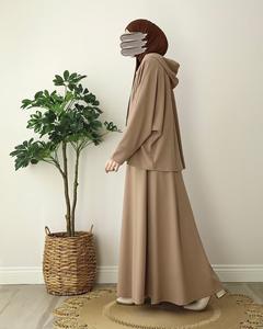 Moslim 2 Delige Set Dames Capuchon Rok Pak Hoodie Ramadan Marokko Dubai Islam Casual Ensemble Arabische Lange Rokken Outfits - Product Image 5