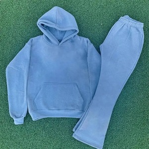 Survêtement streetwear personnalisé pour hommes 100% coton Fit Streetwear surdimensionné à capuche et flare Joggers Set hommes survêtement - Product Image 4