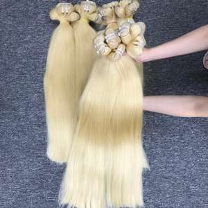 Blonde 613 100% Extensions de cheveux humains vierges droits naturels sans fibre sans enchevêtrement paquets de trame bruts alignés par cuticule - Product Image 3