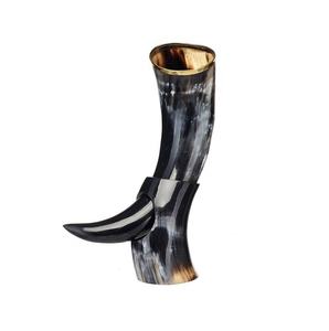 Jarra de Cerveza Vikinga Hecha a Mano, Jarra para Beber de Cuerno de Búfalo Natural, Diseño Navideño, Ecológica, Artesanal, Regalo Empresarial - Product Image 5