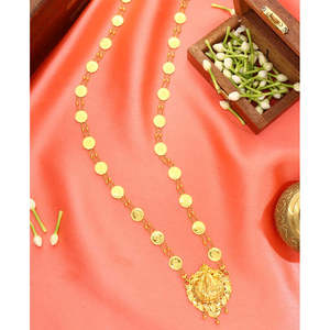 Lakshmi Haar Yellow Gold <b>Necklace</b> for Women <b>Fine</b> Chain - Product Image 1