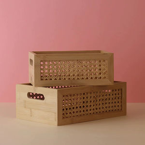 Caja de almacenamiento de bambú, caja de bambú hecha a mano, decoración de mesa natural ecológica para el hogar, venta al por mayor de Vietnam - Product Image 4