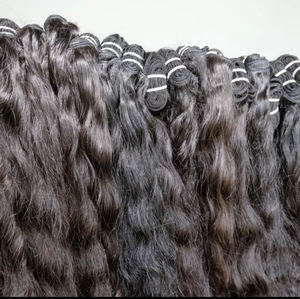 100% Raw Indian Temple Curly Machine Doble trama Paquete de ondas profundas Procesamiento Ninguno Trenzado Extensiones de cabello humano sin procesar - Product Image 4