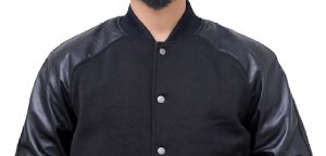 Chaqueta Universitaria de Lona Personalizada al por Mayor OEM, Mangas de Lana y PU, Cuello Acanalado, Logotipo Bordado en la Parte Delantera, Corte de Béisbol, Pedido al por Mayor - Product Image 3