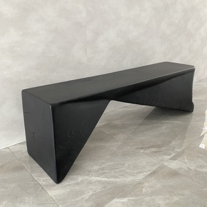 Banc en bois massif « Anthracite » – Banc moderne pour couloir/salle à manger avec assise en bois dur naturel - Product Image 6