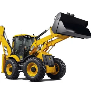 Tracteur JCB BACKHOE 4WD d'occasion 2016 avec chargeur frontal 75 KW et pelle rétrocaveuse avec mini tracteurs jaune UNIQUE longue puissance