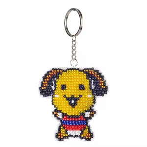 Couture sac pendentif porte-clés bricolage perles complètes point de croix coloré petits champignons forme imprimé broderie porte-clés - Product Image 2