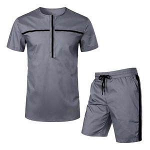 Transpirable Tallas grandes High Street Style Conjuntos de ropa para hombres Camisetas y pantalones cortos OEM Personalizado Algodón Poliéster Nueva llegada 2PCs Set - Product Image 5