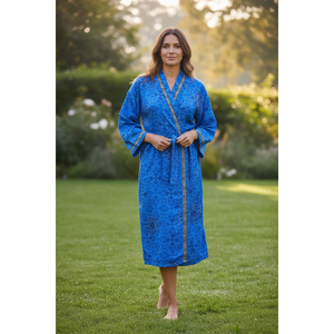 Recycled Silk Sari Women's Boho Chic Vintage Beach Cover <strong>Dress</strong> Robe for Resort Wear <strong>Gypsy</strong> House Kimono for Lounge Swimsuit Up's - Product Image 1