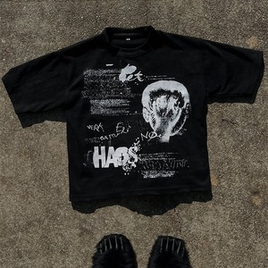 T-shirts surdimensionnés de haute qualité en coton 100% de 350 grammes, personnalisables, respirants et à séchage rapide, pour la vente en gros et la mode urbaine. - Product Image 5