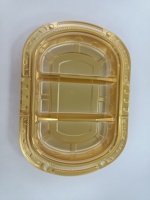 Plastieken gouden dienblad met handvat, hoge kwaliteit, opvouwbaar, bruiloft, fruit, gebakverpakking, op maat gemaakte kleur, Ramadan cadeau, roti doos, verpakking