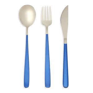 Hot Selling High Quality Stainless Steel Cutlery Set Blue Handles Personalized Silverware Presentation Box Sustainable for - Product Image 5