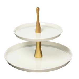 Support à gâteau à 2 étages en métal de style classique pour mariage et fêtes d'anniversaire, finition argentée, pour usage domestique - Product Image 2