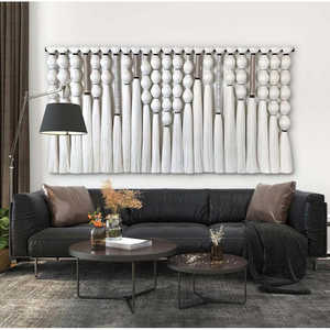 CHICHEN ITZ Tapiz de Pared Mexicano Hecho a Mano en Macramé, Decoración Boho para el Hogar, Tapiz con Borlas, Arte de Pared de Fibra Japandi, Decoración de Pared Caralarga - Product Image 1