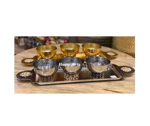 Servidor de frutas secas para el hogar y el restaurante Diseño maravilloso Servidor de fechas de nueces de acero inoxidable con bandeja de madera Servidor de dulces - Product Image 3