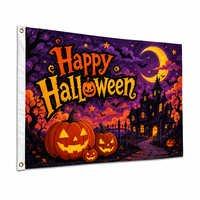 Drapeau d'Halloween personnalisé durable, bannière imprimée sur mesure pour la décoration d'événements et de fêtes d'Halloween, utilisation en marketing extérieur