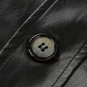 แจ็กเก็ตหนังของผู้ชายดีไซน์เข้ารูปแจ็กเก็ตฤดูหนาวสำหรับผู้ชายเสื้อแจ็กเก็ตแบบเย็บทนทาน - Product Image 4