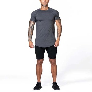 High Street hommes grande taille T-Shirts haute qualité coton Polyester coupe ajustée à manches courtes été col rond homme T-Shirt 220g poids - Product Image 5