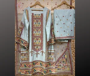 Roupa de casamento paquistanesa de qualidade premium, bordada, chiffon, 3 peças