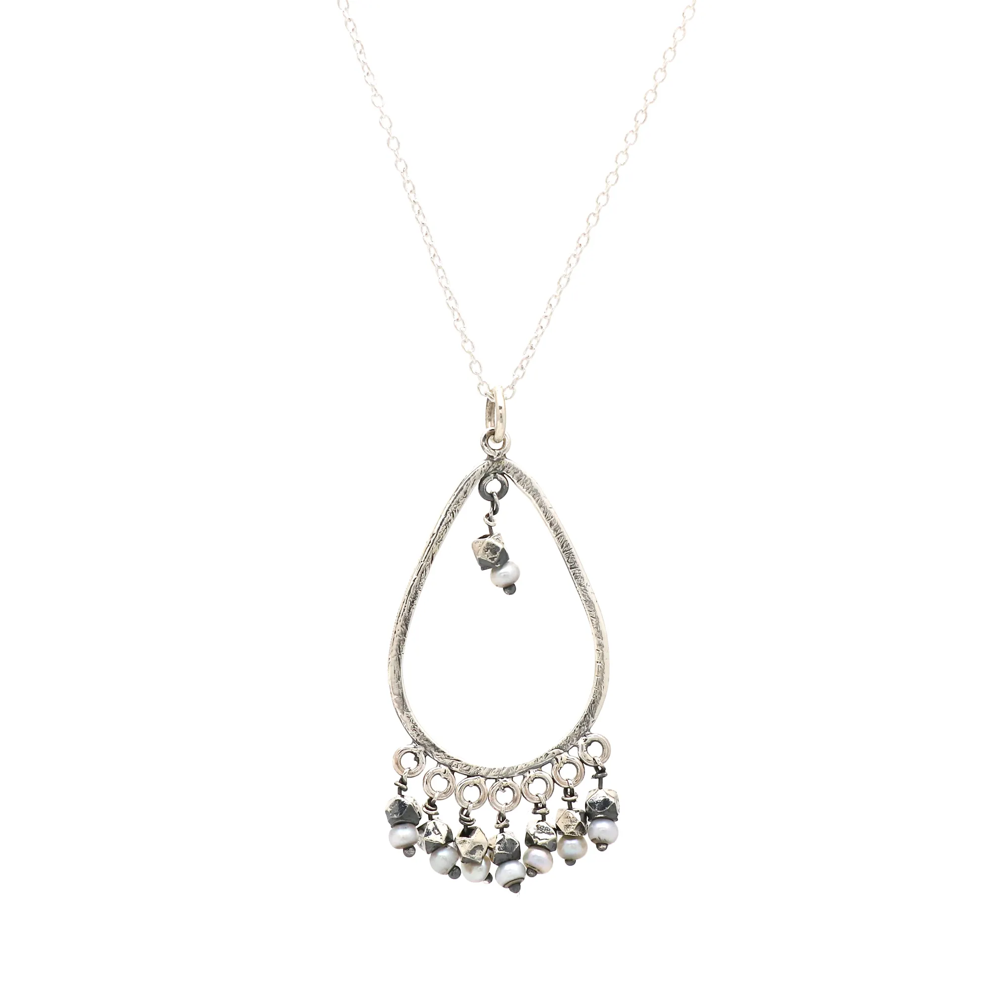 Nuevo diseño collar de plata esterlina 925 con cuentas de piedras preciosas de perlas cantidad a granel precio de fábrica