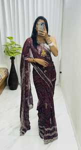 ชุดเดรสผ้าชีฟองผ้าแพรลายดอกไม้และผ้าพันเฮจพิมพ์ลายดอกไม้ผู้หญิงแฟชั่นผู้ผลิตจาก surat ในอัตราที่ต่ำที่สุด - Product Image 5