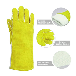 Gants de soudage en cuir résistant à l'abrasion, résistants à la chaleur, personnalisés, non rigides, de sécurité, imperméables, antidérapants, durables - Product Image 2
