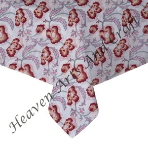 Nappe en coton exclusif bloc à la main imprimé couverture de Table de ferme pour cuisine et salle à manger café décor de Table carrée - Product Image 3