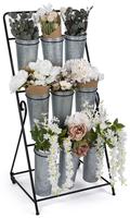 Support de Présentation Floral en Fer Écologique pour Jardin, 24 Bacs, Taille Personnalisable, Qualité Supérieure, Grand Modèle Moderne Classique