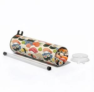Tubo de Papel Cilíndrico Vertical para Empacar <span class=keywords><strong>Sushi</strong></span>, Caja Cilíndrica para Rollos de <span class=keywords><strong>Sushi</strong></span> con Sistema Push-Pop, Logotipo Personalizado - Product Image 5