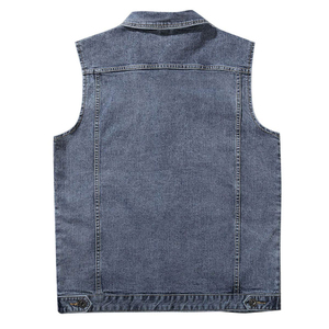 เสื้อกั๊กผ้าเดนิมสำหรับผู้ชายเสื้อสไตล์สตรีทแวร์ผ้าคอตต้อน100% แห้งเร็วใส่โลโก้ตามสั่งสำหรับฤดูหนาว - Product Image 2