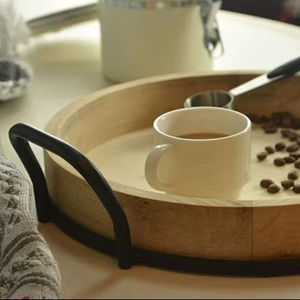 Bandeja DE SERVICIO DE MADERA hecha a mano para café y aperitivos, bandeja de servicio de madera decorativa, diseño único de M/S SHAAD HANDICKTS - Product Image 1