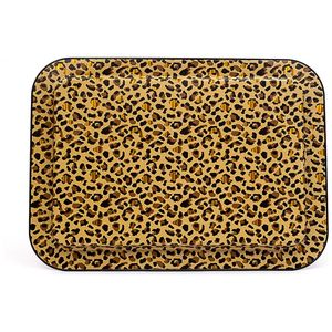 Plateau en bois rectangulaire en acier inoxydable 310x430mm à motif léopard doré moderne pour servir des aliments OEM/ODM Bienvenue - Product Image 2