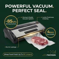 Machine d'emballage sous vide semi-automatique commerciale pour petites entreprises, 85Kpa, 35cm, pour aliments secs et humides, avec coupeur intégré, pour services alimentaires, charcuteries et boucheries