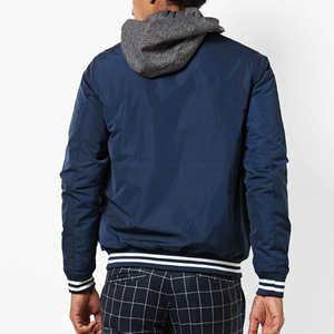 Vêtements d'extérieur décontractés à manches longues en tissu toile d'hiver personnalisés blouson d'aviateur unisexe coupe-vent - Product Image 3